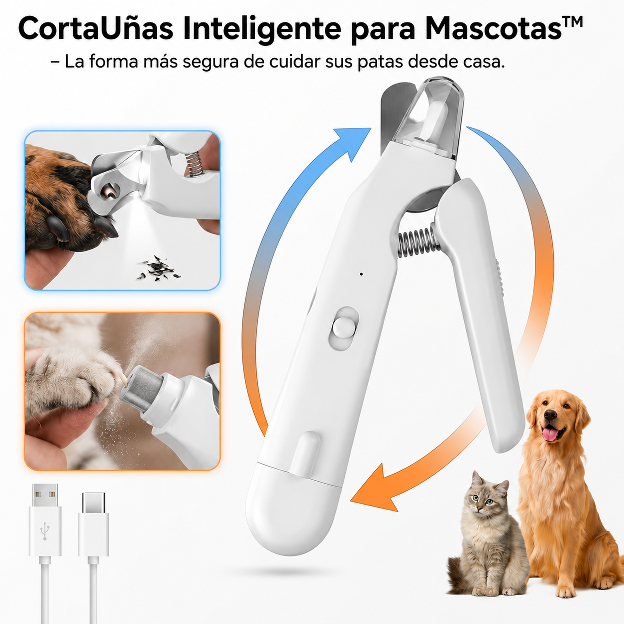 CortaUñas Inteligente para Mascotas™ – La forma más segura de cuidar sus patas desde casa.