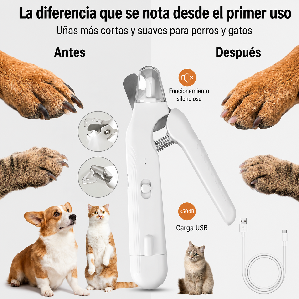 CortaUñas Inteligente para Mascotas™ – La forma más segura de cuidar sus patas desde casa.