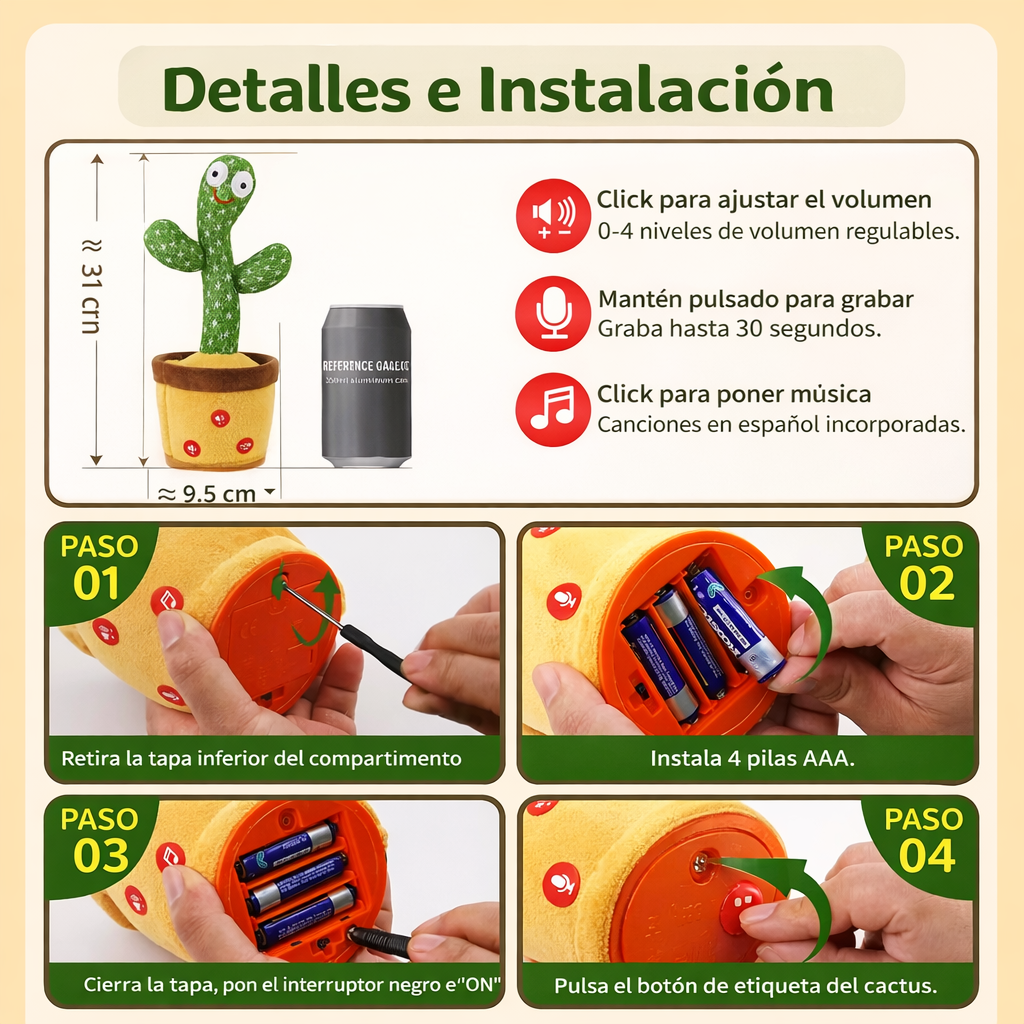 Cactus Bailarín Parlante™ Que Nunca Falte su Sonrisa💃👶
