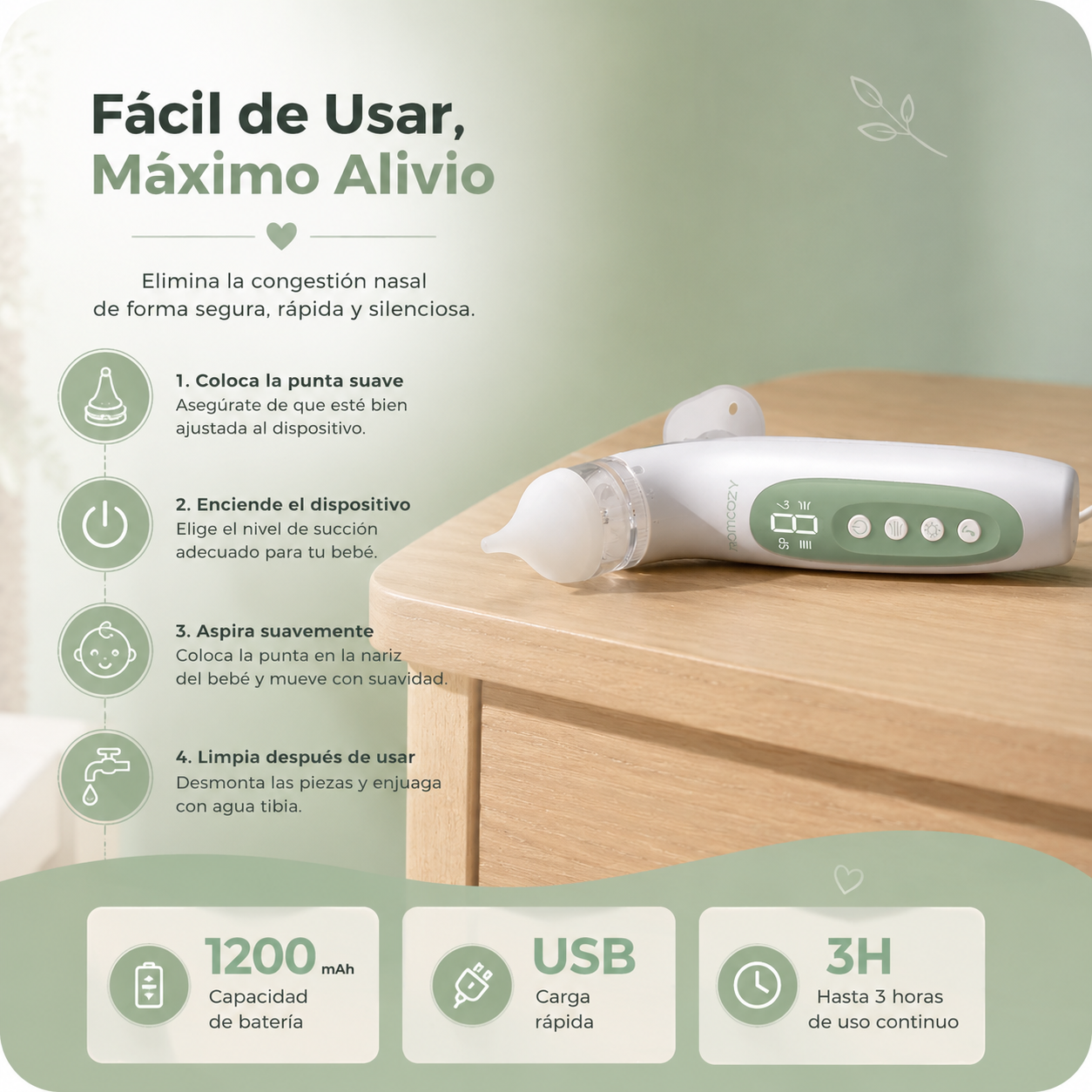Aspirador Nasal Eléctrico™ — Respiración libre en segundos 💨