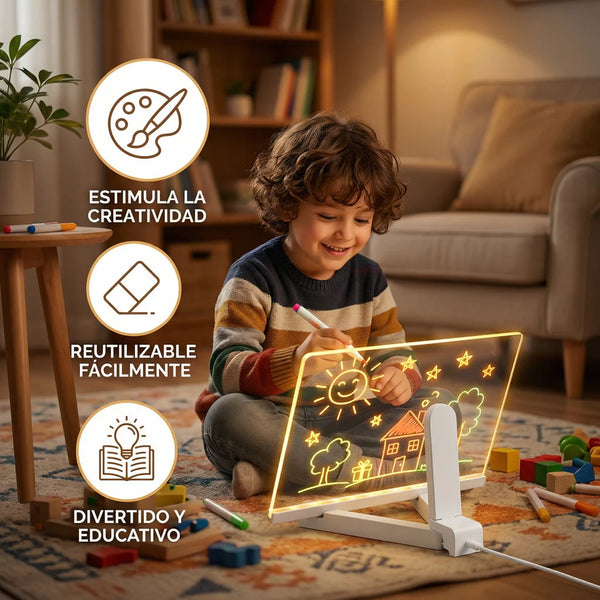 Pizarra Colores LED - Haz Brillar la Imaginación de los peques✨